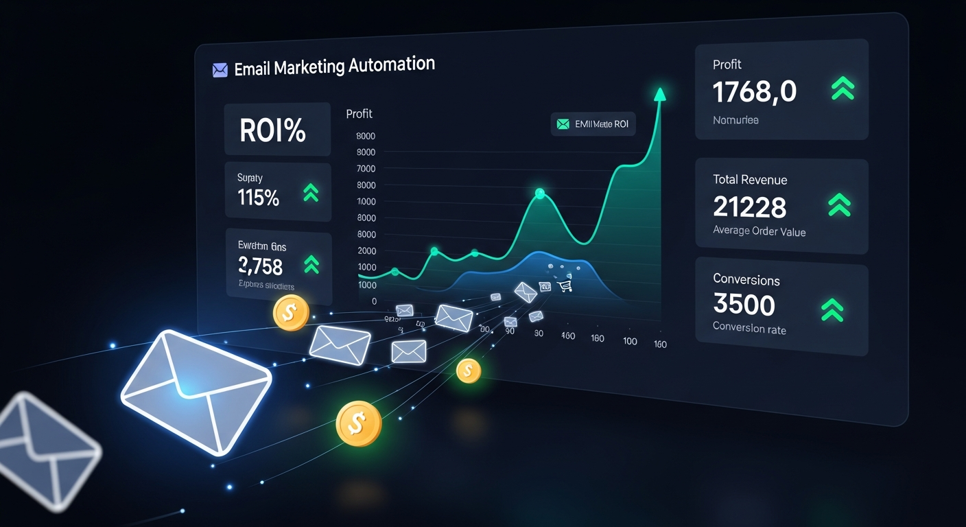 Email marketing automation ROI and revenue dashboard