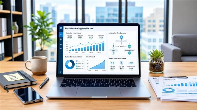 EEmail marketing strategy with campaign analytics dashboard 